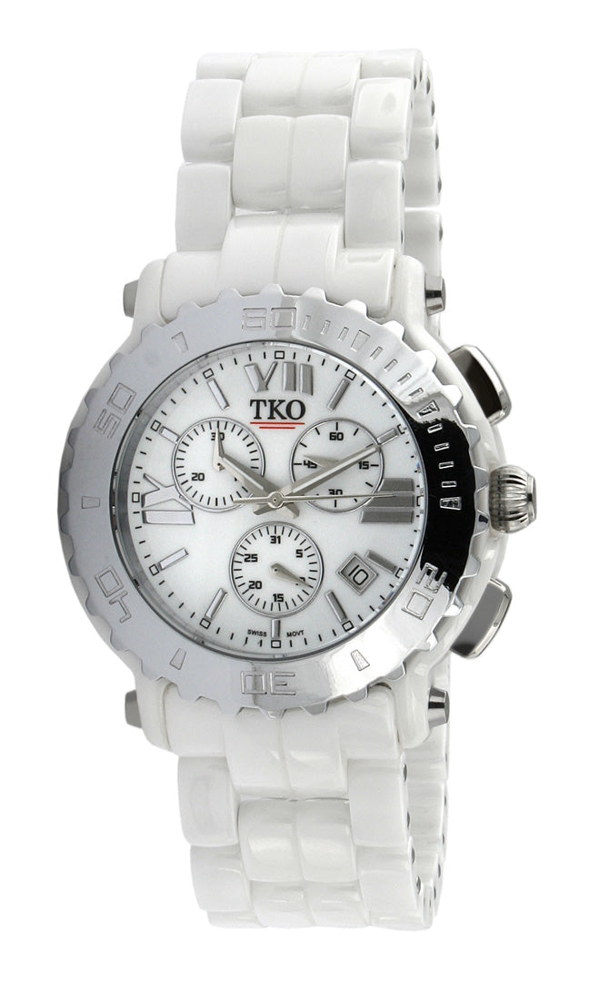 TKO Ceramic Chronograph - White Steel