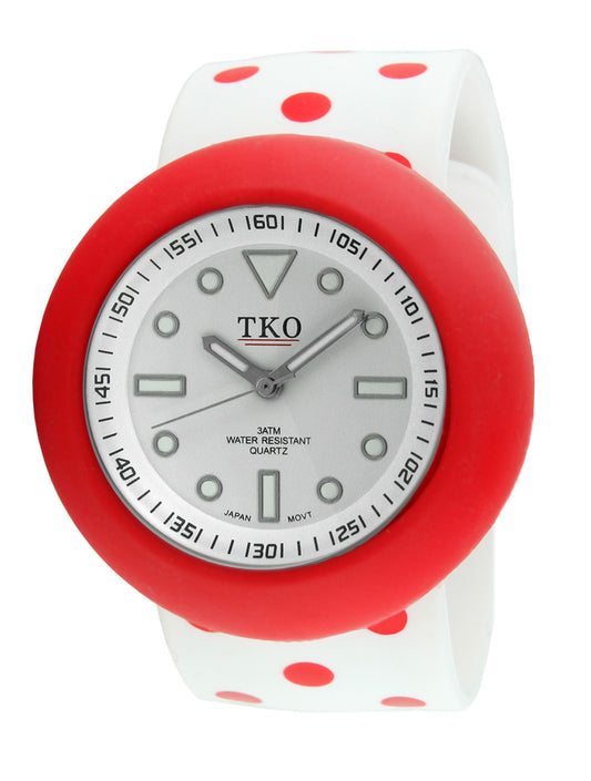 TKO Silicone Slapper - White/Red Dotted