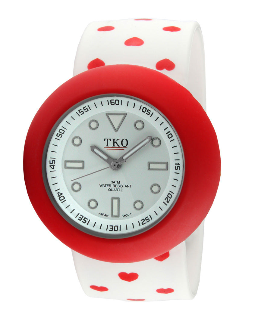 TKO Silicone Slapper- White/Red Dotted