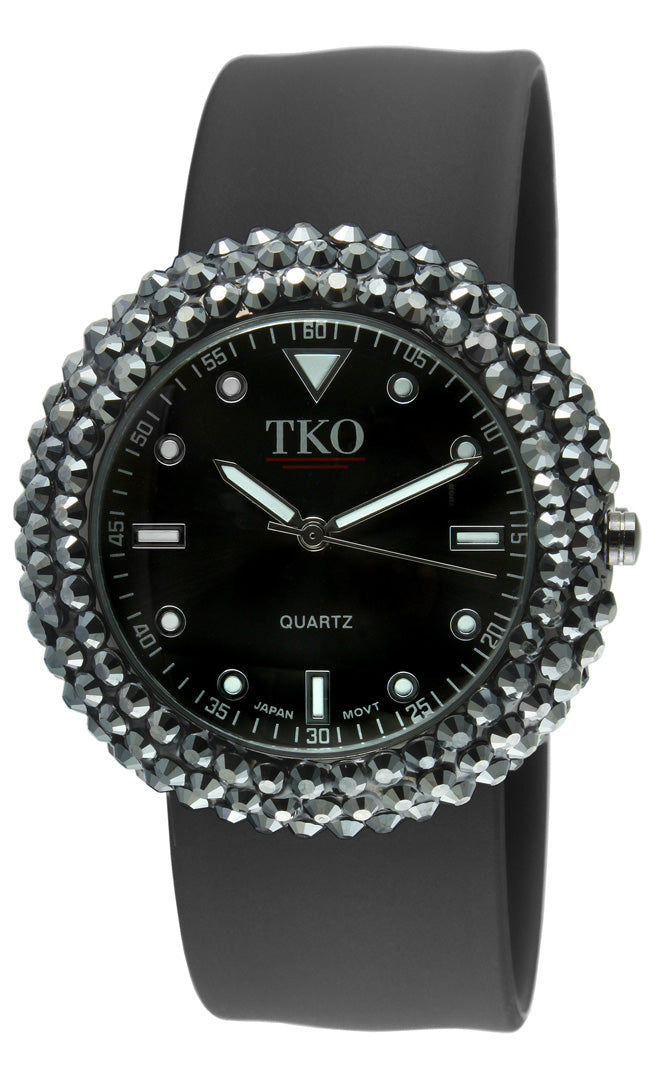 TKO Crystal Slapper with Silicone Band - Black