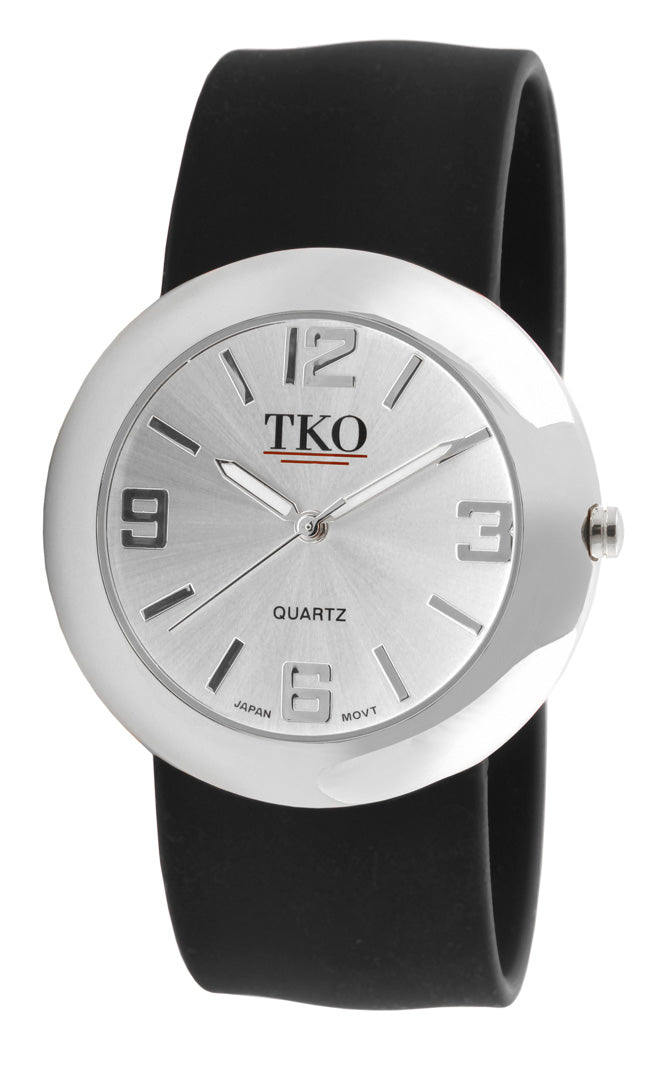 TKO Metal Slapper with Silicone Band - Silver/Black