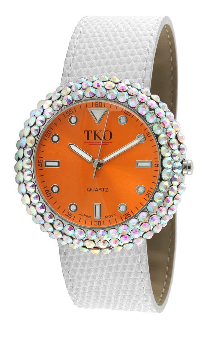 TKO Crystal Slapper with Leather Band - Orange/White