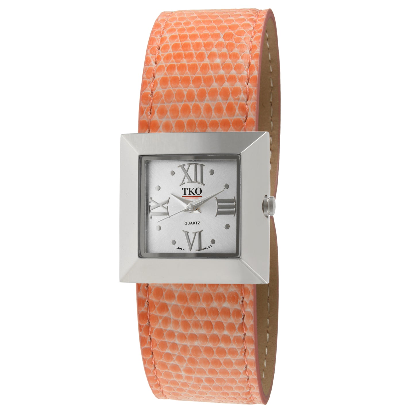 TKO Metal Slapper with Leather Band - Silver/Orange