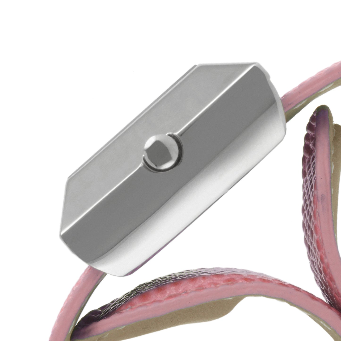 TKO Metal Slapper with Leather Band - Silver/Pink