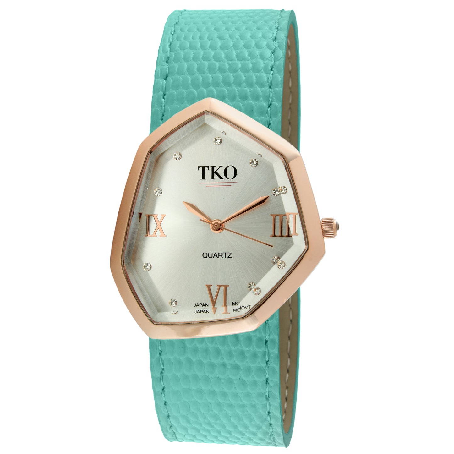 TKO Metal Slapper Asymmetrical - Rose Gold/Turquoise