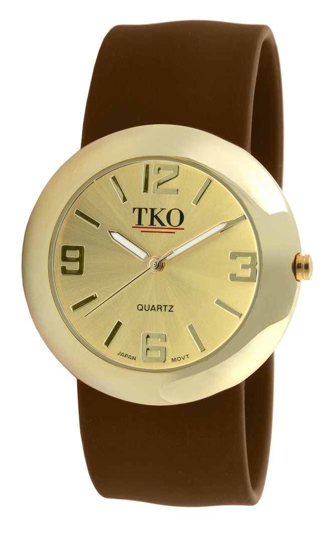 TKO Metal Slapper with Silicone Band - Gold/Brown