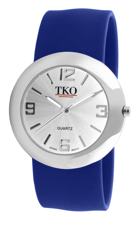 TKO Metal Slapper with Silicone Band - Silver/Blue