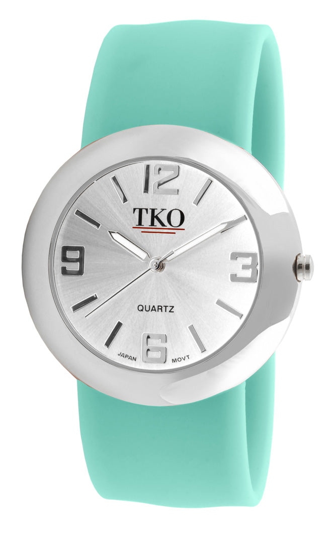 TKO Metal Slapper with Silicone Band - Silver/Turquoise
