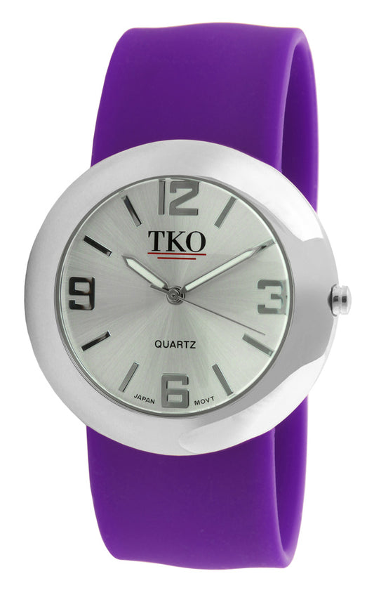 TKO Metal Slapper with Silicone Band - Silver/Violet